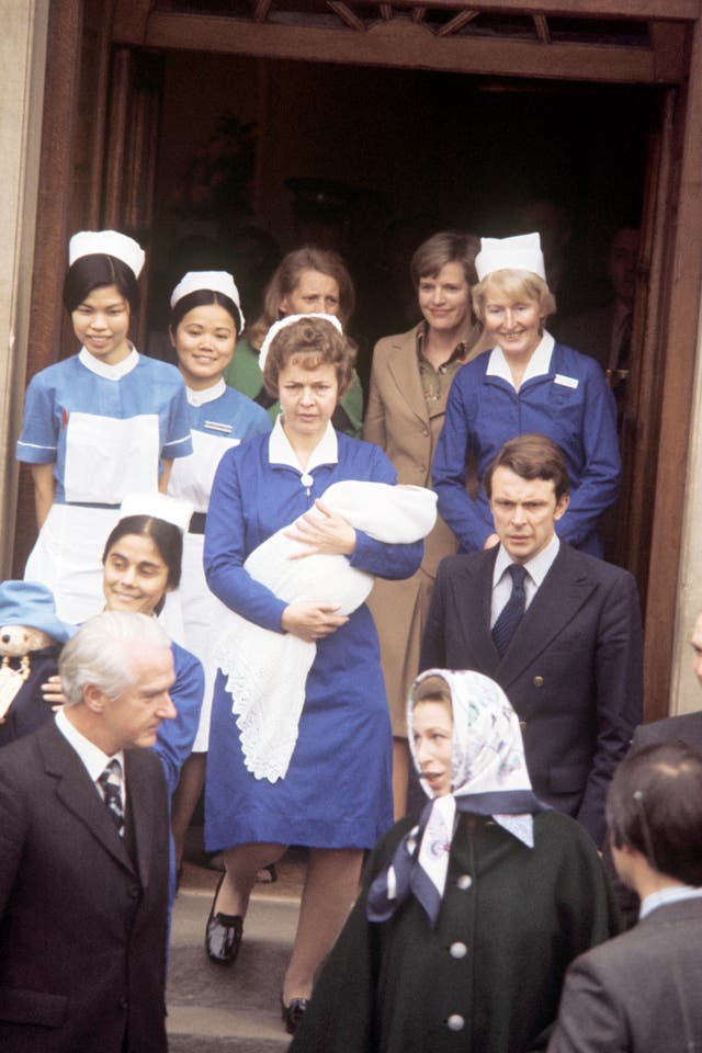 Royalty – Princess Anne with Baby Peter – St Mary’s Hospital, London