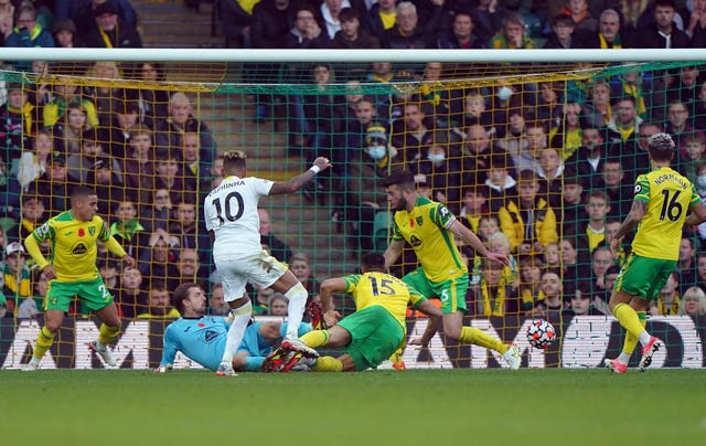 Raphinha scores the opening goal