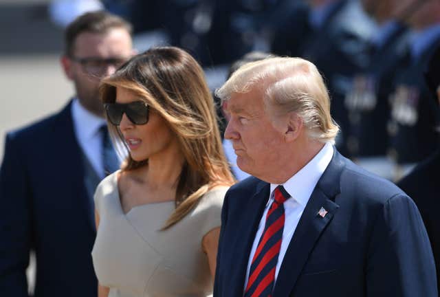 The president and the first lady head into Stansted Airport