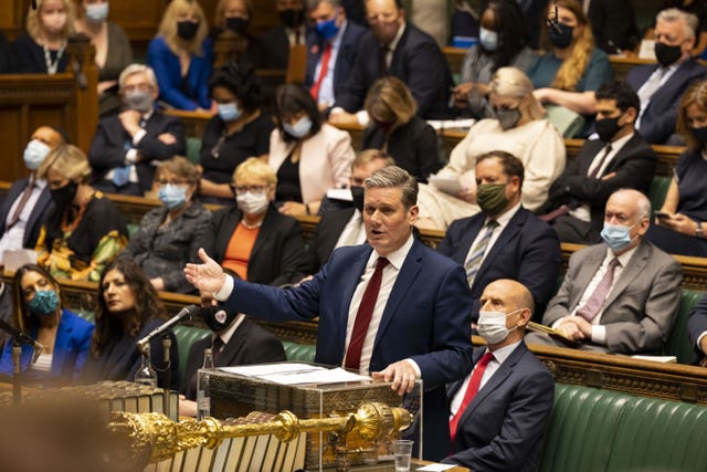 Labour leader Sir Keir Starmer speaking during the debate