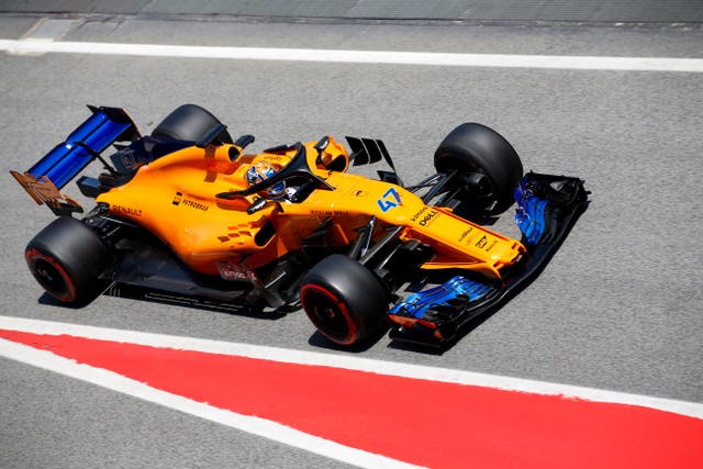 Lando Norris drives the McLaren car