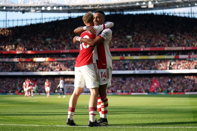 Pierre-Emerick Aubameyang and Emile Smith Rowe were also on target