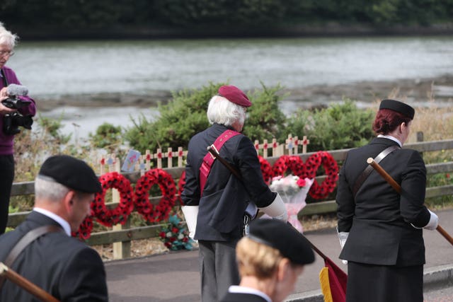 Veterans attend the service