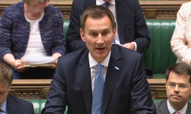 Health Secretary Jeremy Hunt makes a statement to MPs in the House of Commons over the breast cancer screening programme (PA)