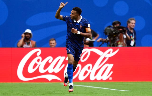 France’s Kylian Mbappe celebrates scoring his sides first goal during the Fifa World Cup 2026 bronze final at the Miami Stadium on July 18 2026