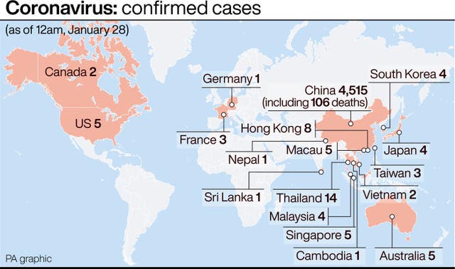 Coronavirus: confirmed cases