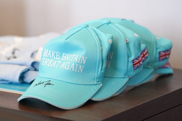 A view of ‘Make Britain Great Again’ hats on display in the council offices at Kent County Council