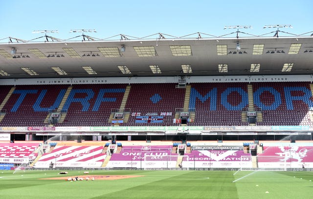 Burnley responded with banners of their own