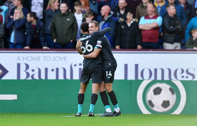 Liverpool went ahead when Trent Alexander-Arnold's cross deflected in off Chris Wood