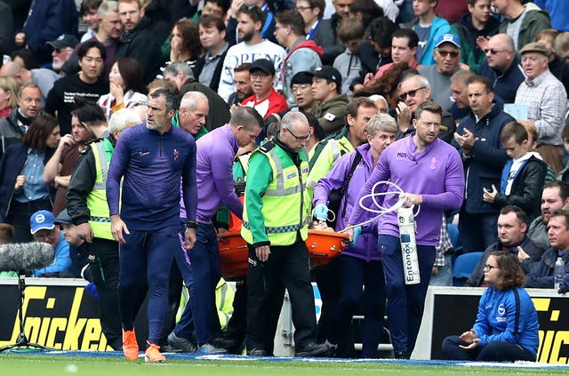 Hugo Lloris was injured during the defeat to Brighton 