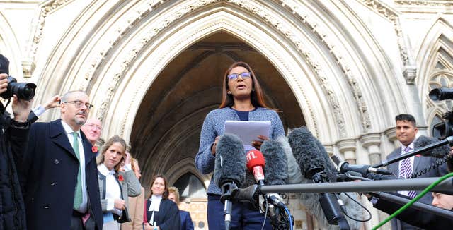 Gina Miller speaks to the media at the High Court in London