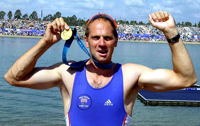 Sir Steve Redgrave celebrates his fifth Olympic title in Sydney