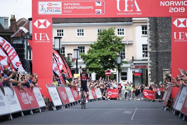 Ben Swift wins the Men's Elite Race at the British Cycling National Championships Road Race