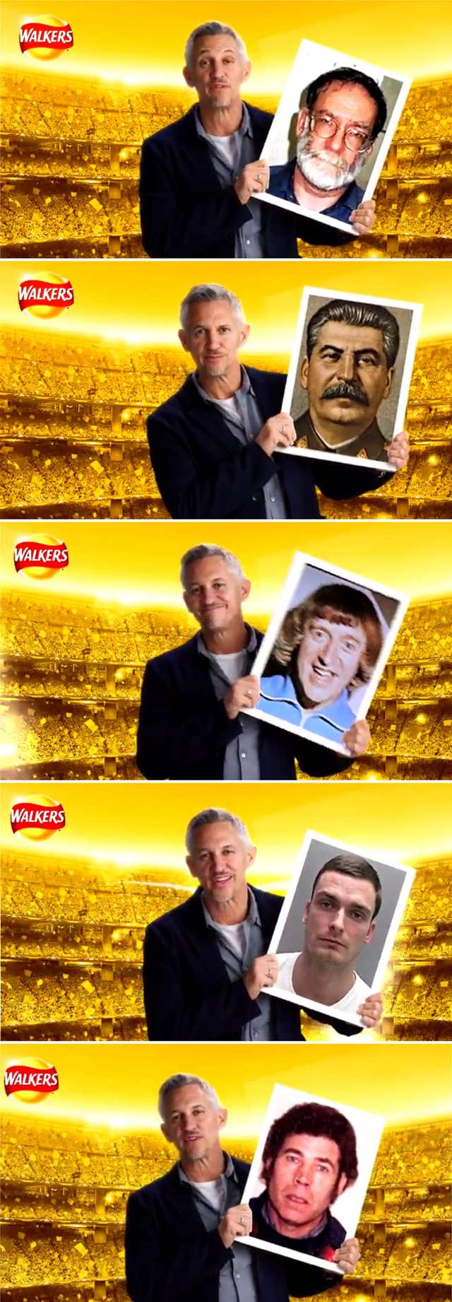 Images of Gary Lineker that were inadvertently created as part of a Walkers promotion