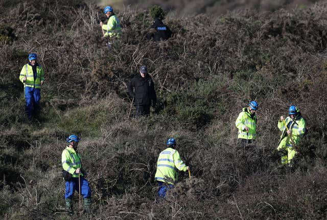 Police investigating Ms Pope-Sutherland's disappearance undertake a fingertip search