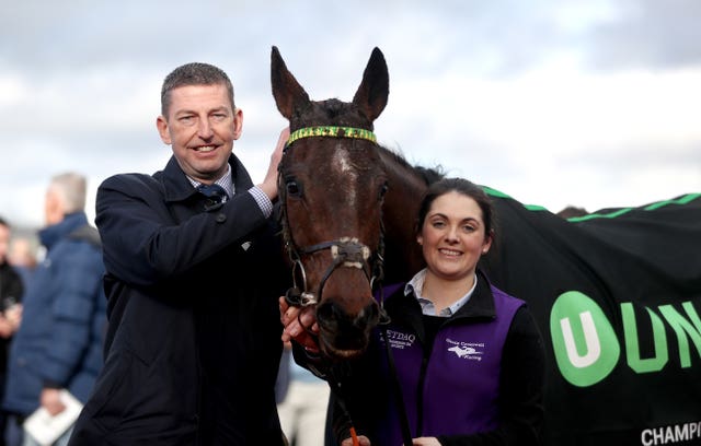A proud Gavin Cromwell with the Champion Hurdle trophy