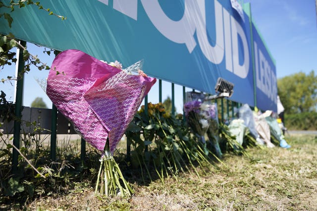 Floral tributes left outside Liquid Leisure