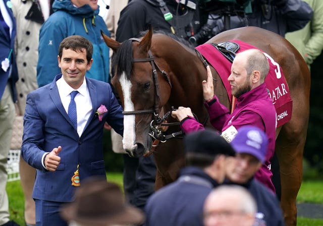 Jerome Reynier (left) with Facteur Cheval at Goodwood