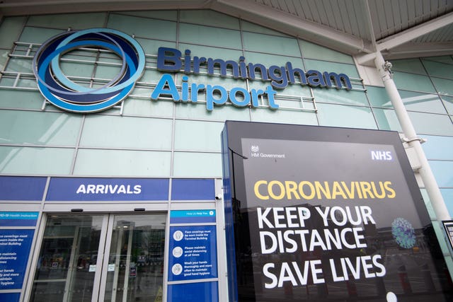 The passengers landed at Birmingham Airport (Jacob King/PA)