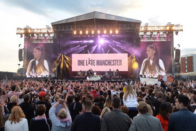 In the wake of the attack, Ariana Grande put on a concert to benefit the families of those affected by the atrocity (Dave Hogan for One Love Manchester/PA)