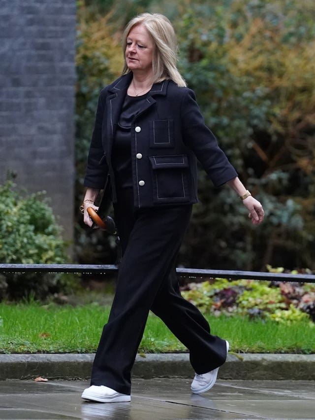 Chief executive of BT Allison Kirkby arriving at 10 Downing Street