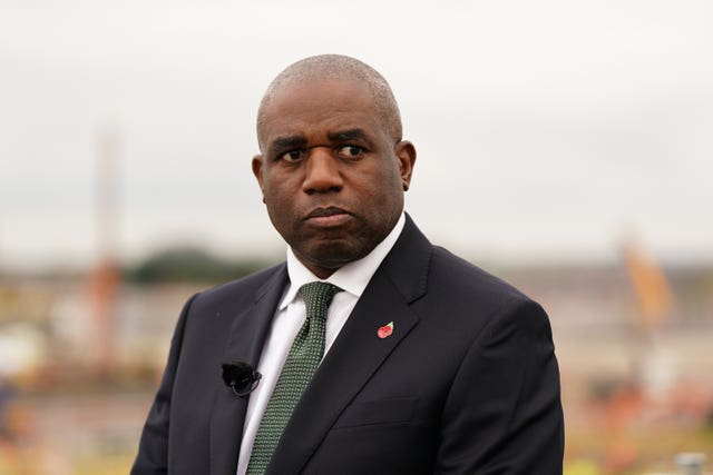 Deputy Prime Minister David Lammy speaking to the media during a groundbreaking event for a new prison