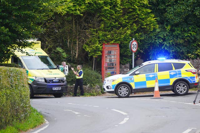 Emergency services near the scene