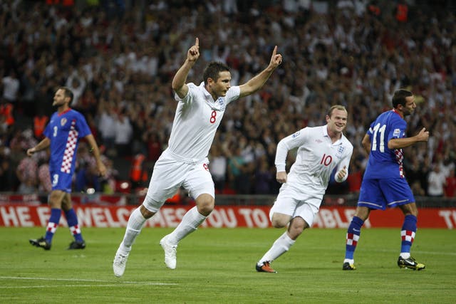 England went one better in the home meeting, thrashing Croatia 5-1 as Frank Lampard scored twice. 