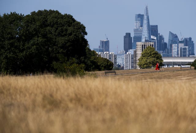 Parched land near the City of London