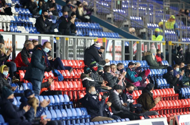 A small number of County fans were allowed in to see their team draw with Livingston