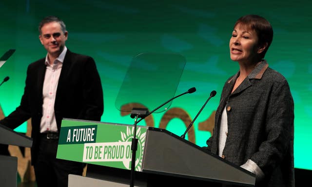 Green co-leaders Jonathan Bartley and Caroline Lucas will speak at the party's spring conference on Saturday. (Peter Byrne/PA)