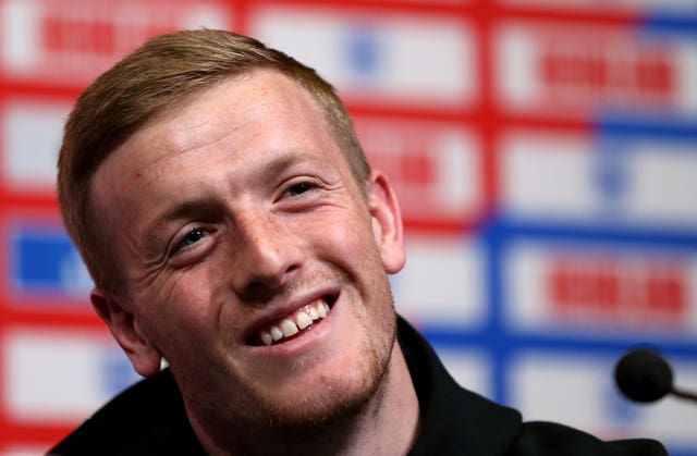 Pickford was in relaxed mood with the media
