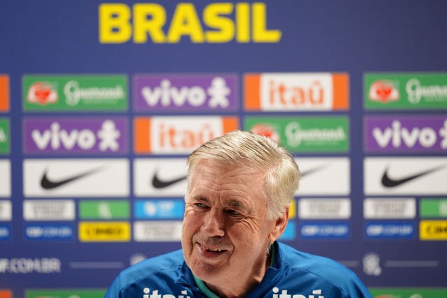 Brazil manager Carlo Ancelotti during a press conference