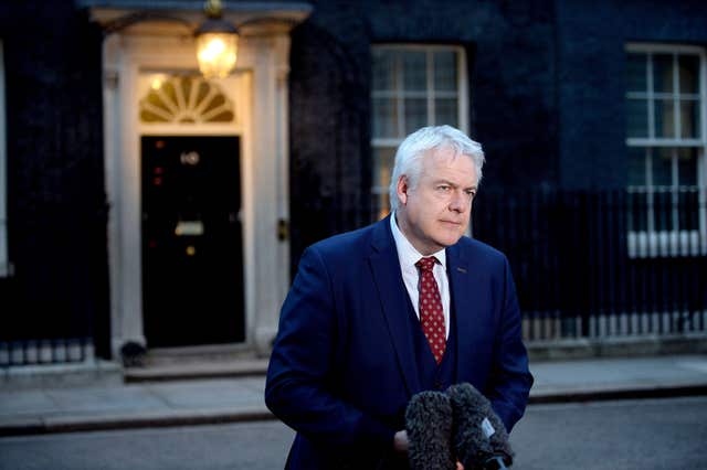 First Minister of Wales Carwyn Jones talks to the media after attending a meeting of the Joint Ministerial Committee at Downing Street in London, in the latest bid to end the dispute which has developed with the devolved governments over the UK Government's flagship EU Withdrawal Bill (Kirsty O'Connor/PA)