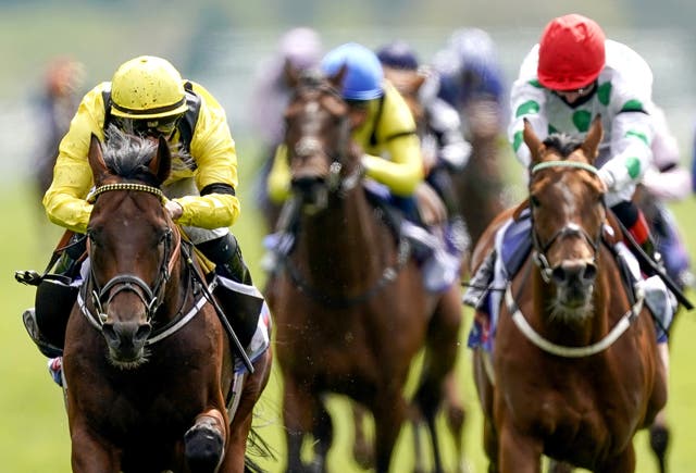 Ilaraab (left) in winning action at York