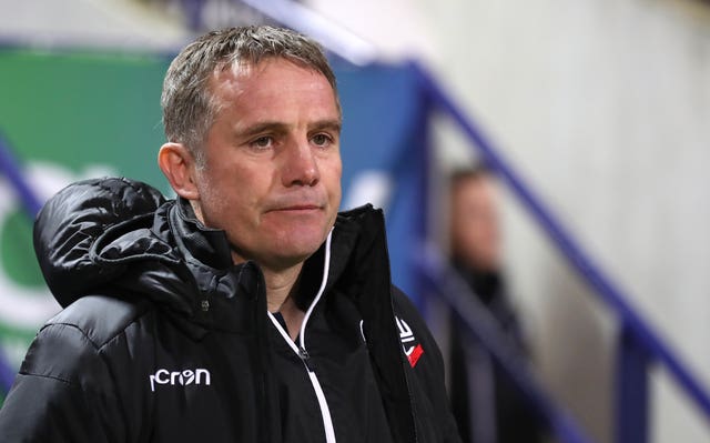 Phil Parkinson's Bolton have been relegated from the Championship (Martin Rickett/PA).