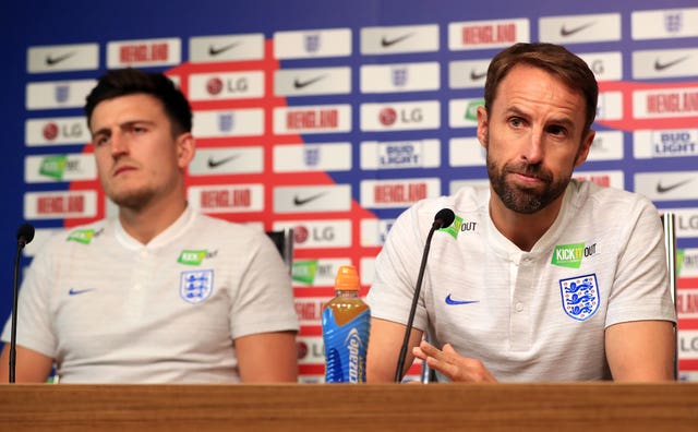 Gareth Southgate, right, is likely to hand Harry Maguire an international recall next month