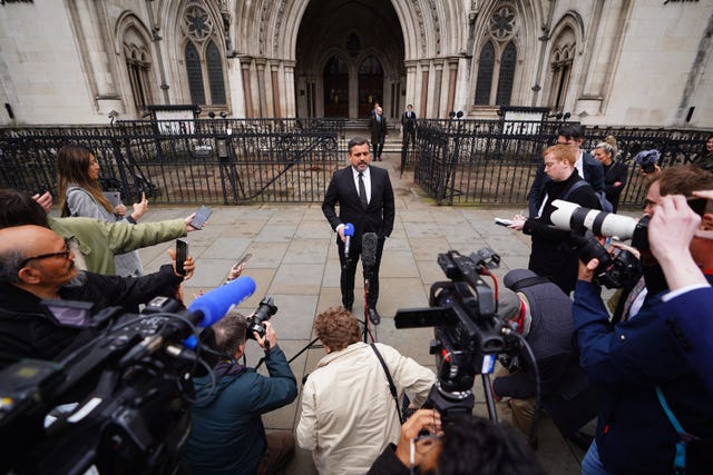 Mr Jury said nothing would prevent the claims against Tate from being heard at trial (James Manning/PA)
