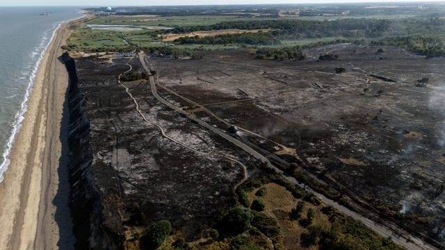 Suffolk coast wildfire