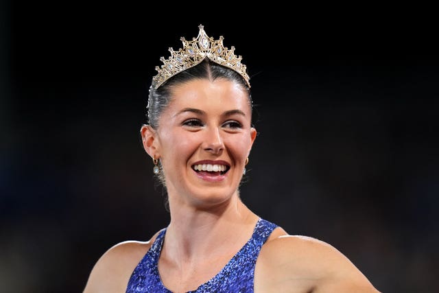 Amy Hunt wears a crown