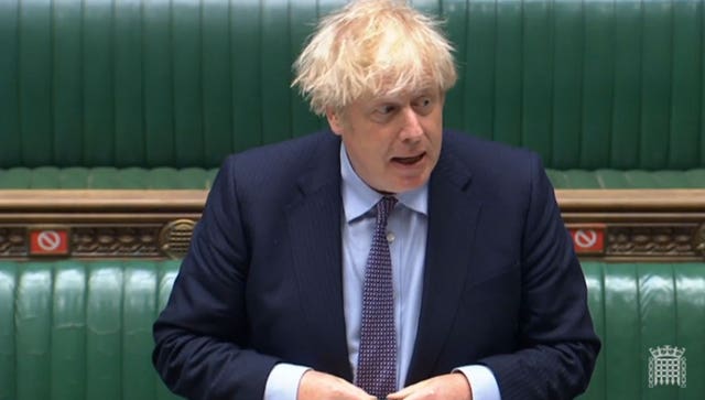 Boris Johnson speaks during Prime Minister’s Questions 