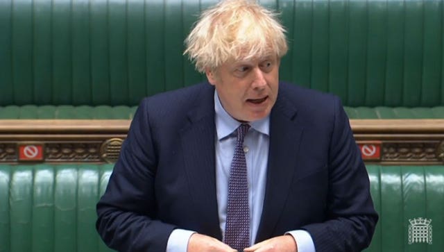 Boris Johnson speaks during Prime Minister’s Questions