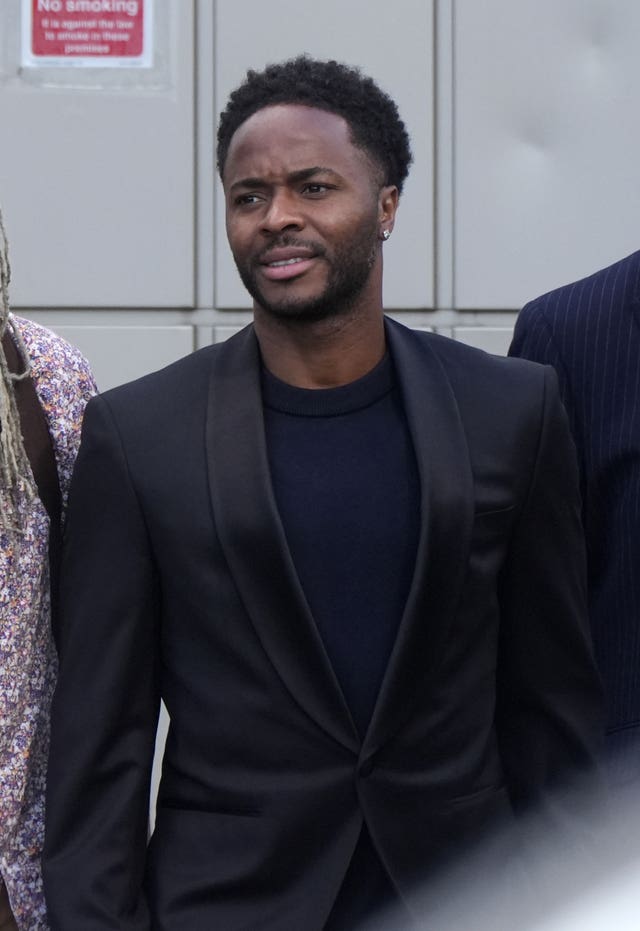Raheem Sterling leaving Basingstoke Magistrates’ Court