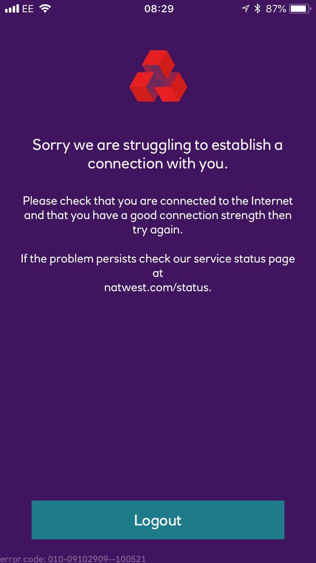 NatWest banking problems