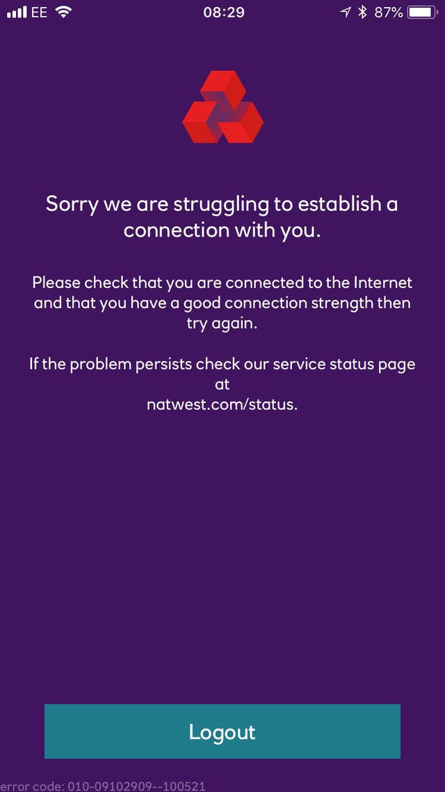 NatWest banking problems