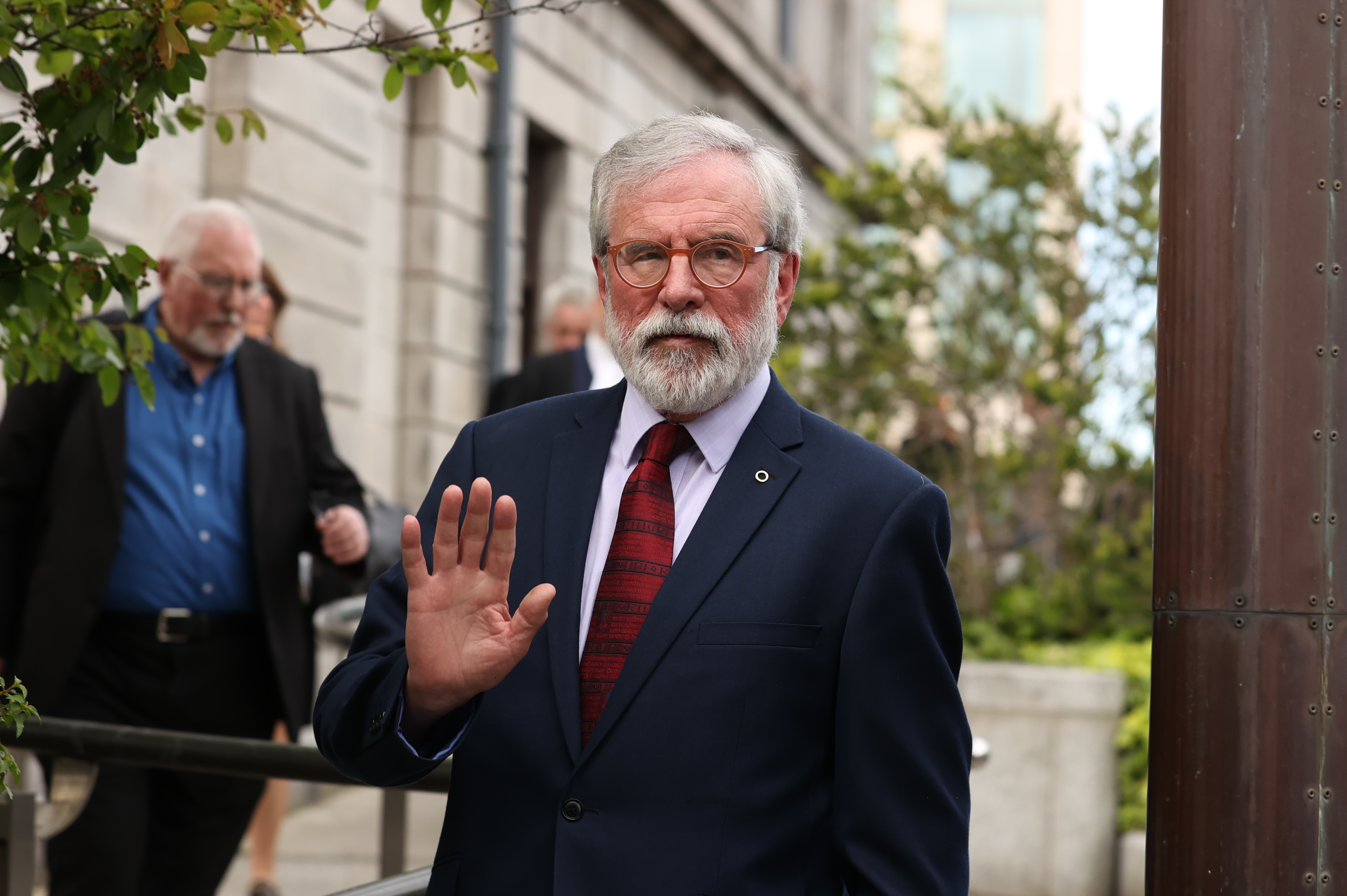 Gerry Adams outside the High Court in Dublin