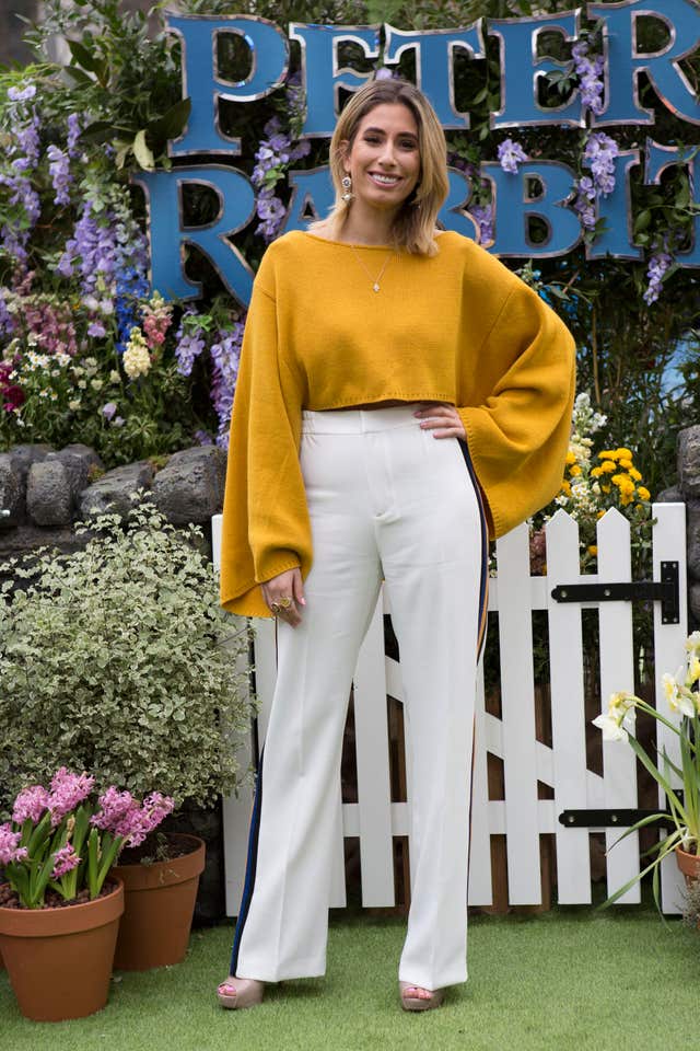 Stacy Solomon was among those attending the Peter Rabbit UK Gala Premiere at Vue West End (Rick Findler/PA)