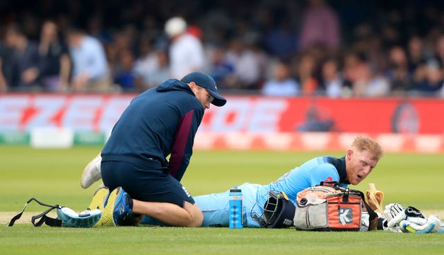 Ben Stokes received treatment from a physio during Tuesday's defeat