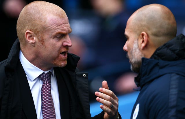 Burnley manager Sean Dyche (left) (PA)