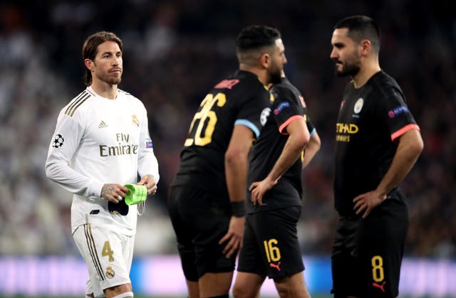 Real captain Sergio Ramos was sent off in the first leg